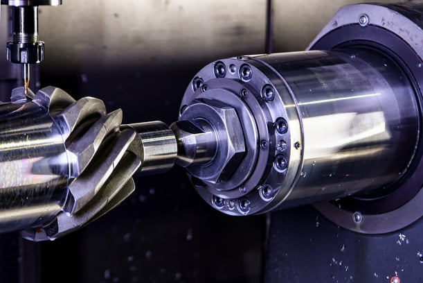 Machined CNC Gear on Lathe Machine